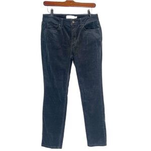 Sonoma Petite Grey Mid-Rise Skinny Leg Corduroy Pants